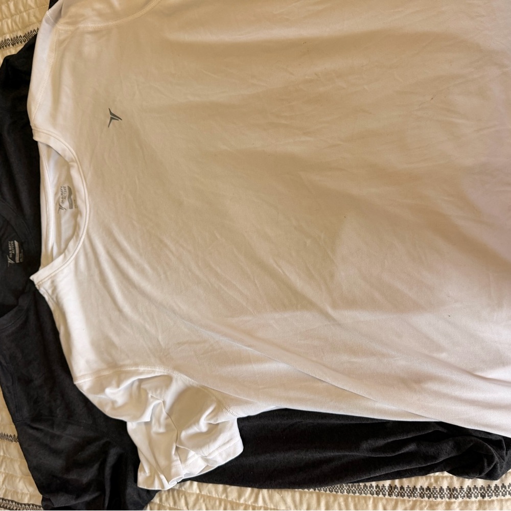 2 Men's White Performance Crew Neck Shirt